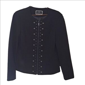 Melanie Lyne Women's Zip up Blazer With Rivet details Size 6